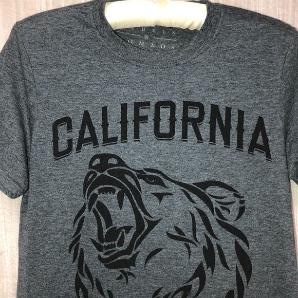 Rebels & Nomads S Gray Cotton Blend Short Sleeve CA Tee - Picture 3 of 7